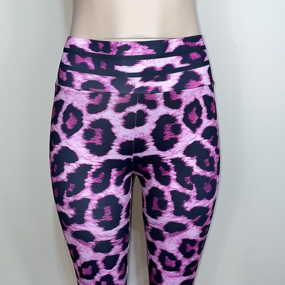 Pink Leopard High Waisted Control Top Leggings S - Picture 9 of 14